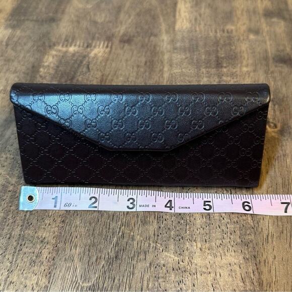 Gucci Foldable Micro Guccissima Sunglasses Case Snap Closure Brown Monogram - Picture 11 of 12